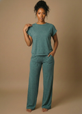Slub Sleeve Tee Set (Ash Jade)