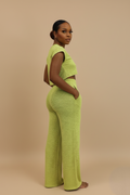 Crop Top Pants Set (Yellow)