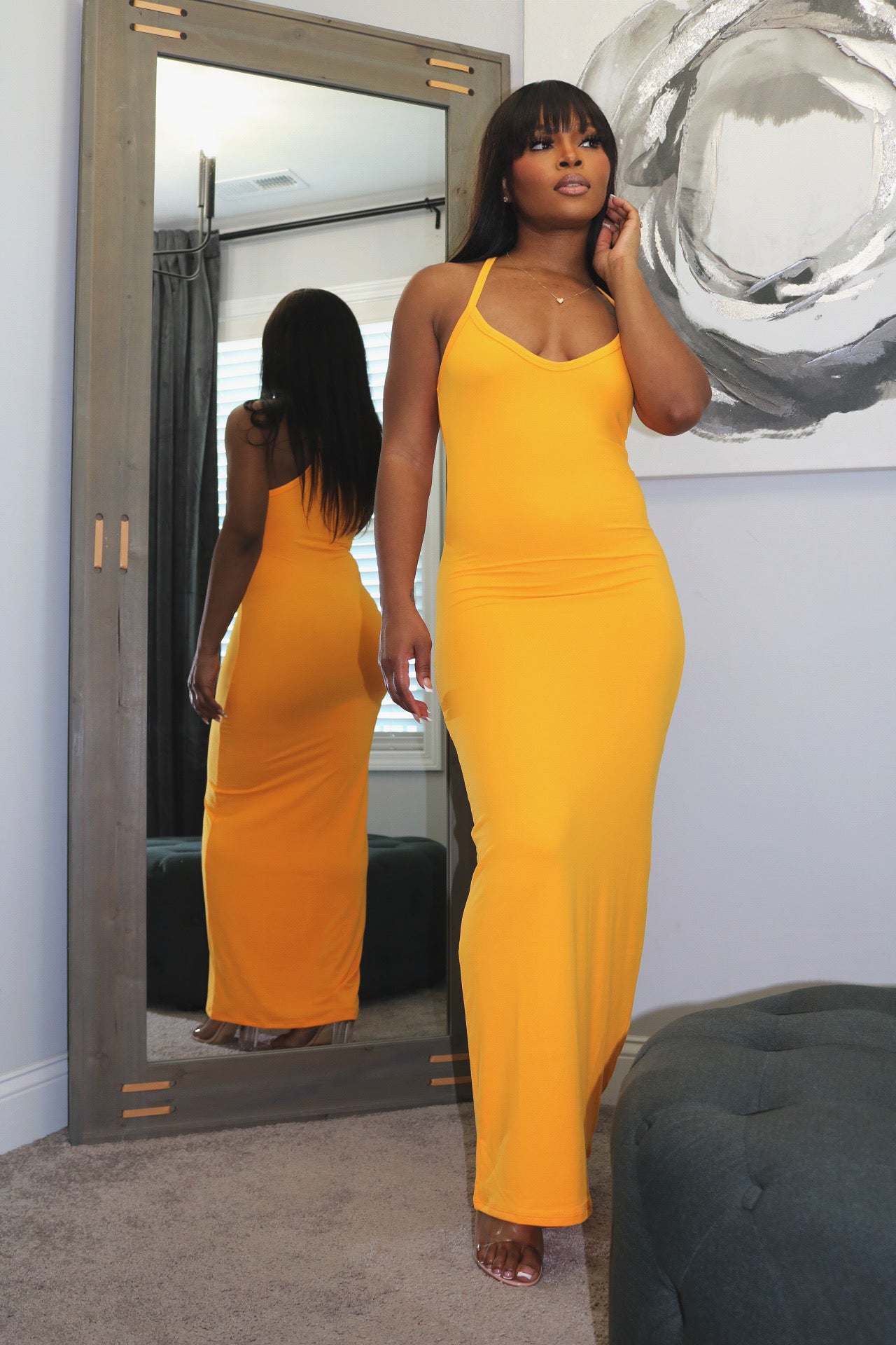 Racerback Maxi Dress (Yellow)