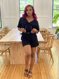 V-Neck Romper (Black)