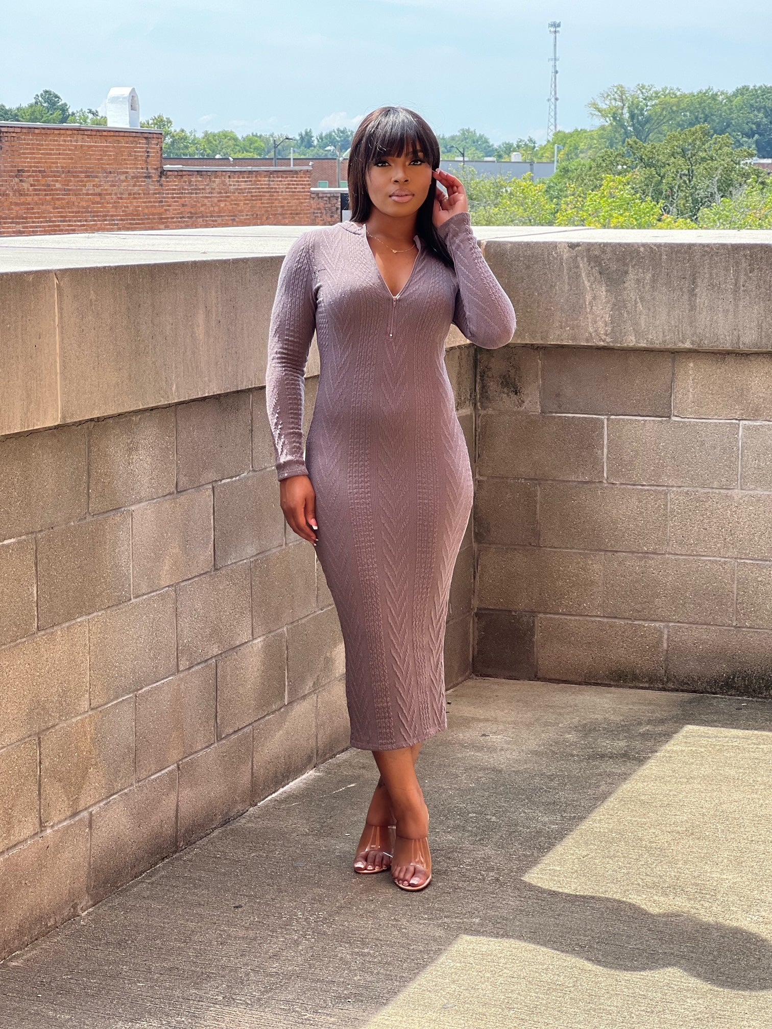 No Mistake Zip Front Dress