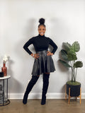 Say Less Vegan Leather Skirt