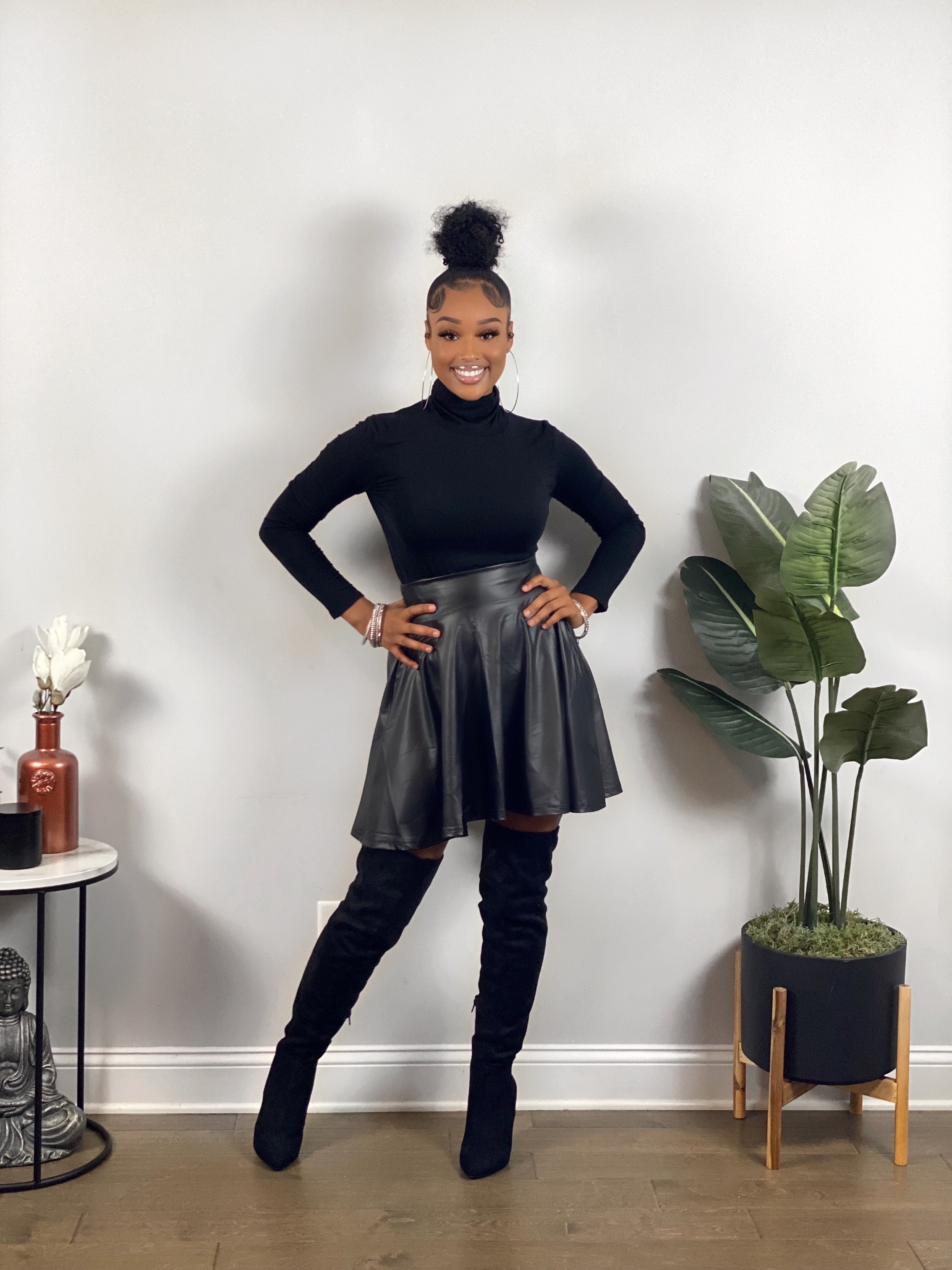 Say Less Vegan Leather Skirt