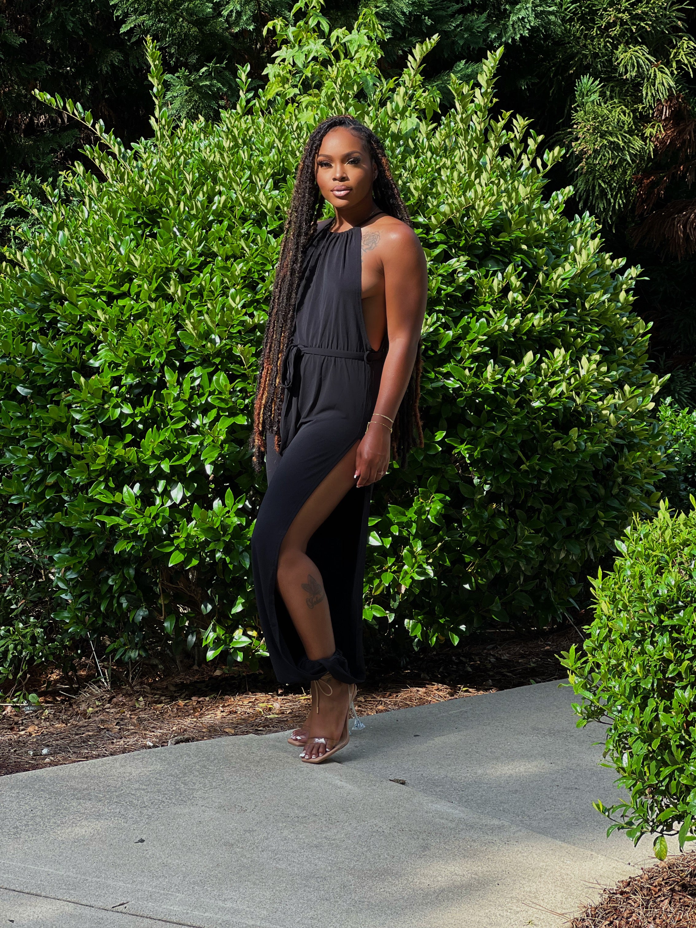 Side Split Jumpsuit (Black)